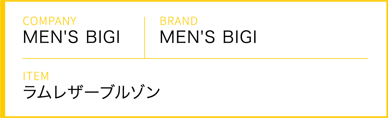 COMPANY MEN'S BIGI BRAND MEN'S BIGI ITEM ラムレザーブルゾン